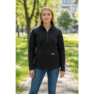 Patagonia Polartec 1/4 Zip Light Base  Fleece Lightweight Pullover Size M # 1109